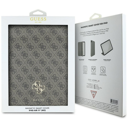 Guess Magnetic 4G Big Logo - Pouzdro iPad Air 11" M3 (2025) / iPad Air 11" M2 (2024) (hnědý)