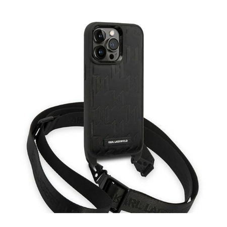 Karl Lagerfeld Monogram Plaque Logo Strap - pouzdro pro iPhone 14 Pro Max (černé)