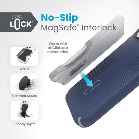 SPECK PRESIDIO2 GRIP CLICKLOCK & MAGSAFE - IPHONE 15 / IPHONE 14 / IPHONE 13 CASE (COASTAL BLUE / DUSTGREY / WHITE)