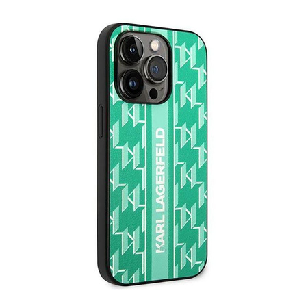 Karl Lagerfeld Monogram Stripe - iPhone 14 Pro Max tok (zöld)