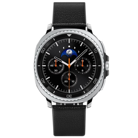 Spigen Enzo - Armband aus echtem Leder für Samsung Galaxy Watch 8 / 8 Classic 40 / 44 / 46 mm (Schwarz)