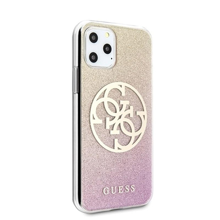Pouzdro Guess Gradient Circle Glitter 4G - iPhone 11 Pro (zlaté/růžové)