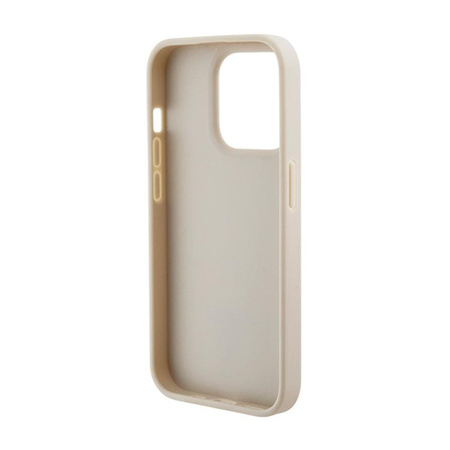 Guess Kroko-Dreieck Metall-Logo - iPhone 15 Pro Max Tasche (Gold)