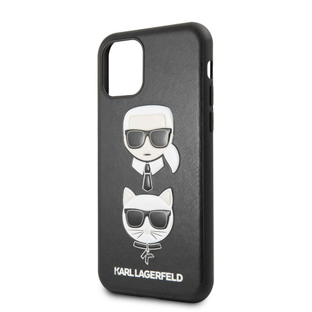 Karl Lagerfeld dombornyomott tok Karl & Choupette - iPhone 11 Pro tok (fekete)
