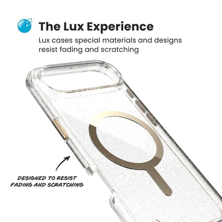 Speck Presidio Lux MagSafe - Case iPhone Air (Glitter / Gold Metallic)