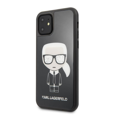 Karl Lagerfeld Double Layer Glitter Iconic - iPhone 11 Tasche (schwarz)