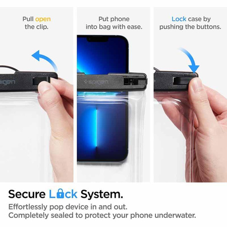 Spigen A610 Universal Waterproof Float Case - Étui pour smartphones jusqu'à 6,9" (transparent)