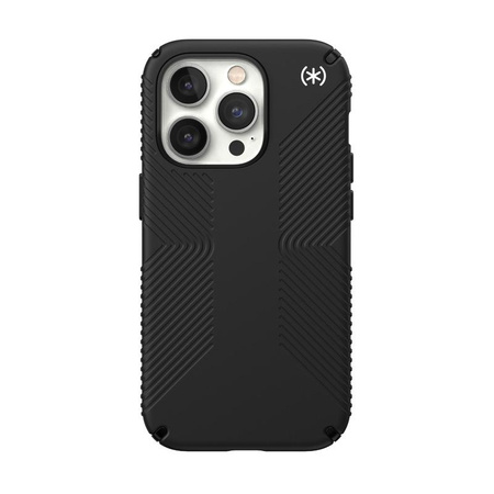 Speck Presidio2 Grip - Coque antidérapante pour iPhone 14 Pro (Noir / Noir / Blanc)