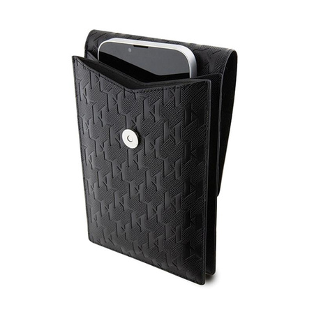 Karl Lagerfeld Saffiano Monogram Choupette - Phone Bag (černá)