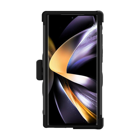ZIZO BOLT Serie - Samsung Galaxy S23 Ultra gepanzerte Hülle mit 9H Glas für Bildschirm + Halterung mit Ständer (schwarz)