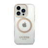 Guess Metal Outline Magsafe - iPhone 14 Pro Tasche (Transparent / Gold)