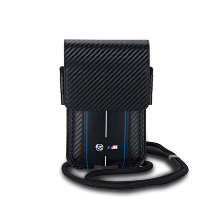 BMW Carbon Blue Stripes Wallet Bag - Phone Bag (black)