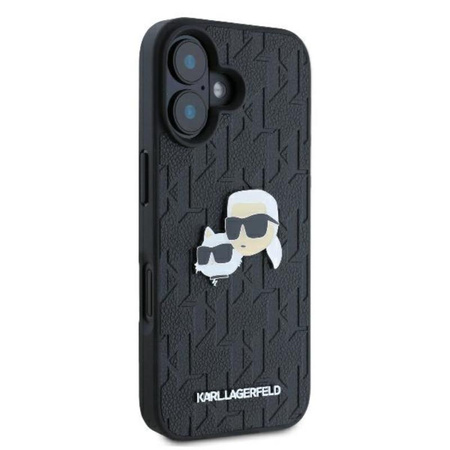 Karl Lagerfeld Monogram Karl & Choupette Head Pin - Case for iPhone 16 (black)