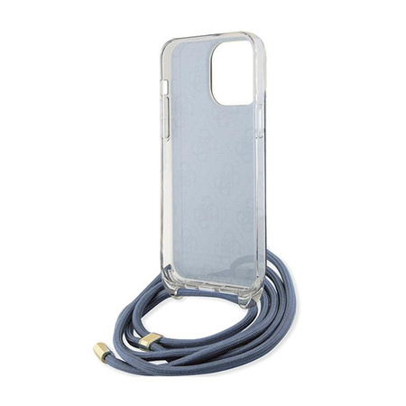 Guess Crossbody Cordon 4G Print - Coque iPhone 15 Pro Max (bleu)