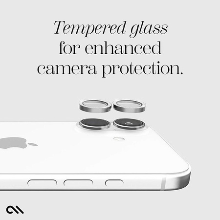 Case-Mate Aluminum Ring Lens Protector - Verre de protection pour l'objectif de l'appareil photo de l'iPhone 16 / iPhone 16 Plus (Twinkle)