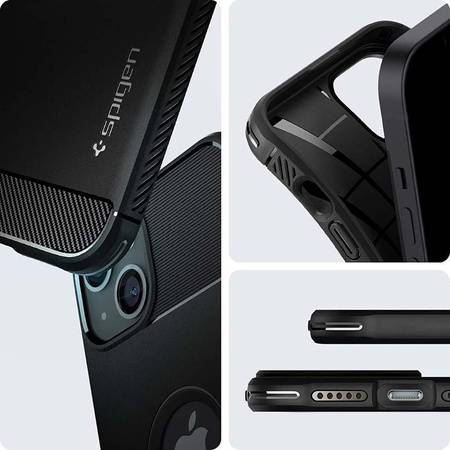 Spigen Rugged Armor - tok iPhone 13 készülékhez (fekete)