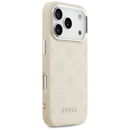ETUI DO IPHONE 17 PRO do MAGSAFE GUESS ORYGINALNE BEŻOWE SKÓRZANE MODNE