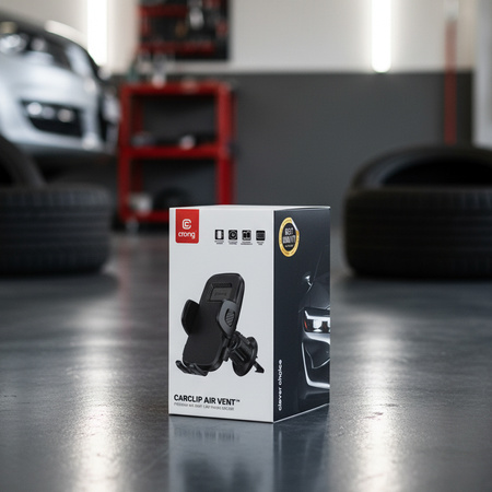 Crong Carclip Lüftungsschlitz - Universelle Lüftungsschlitzhalterung für Autos (Schwarz)