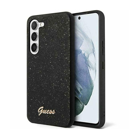 Guess Glitter Flakes Metal Logo Case - Samsung Galaxy S24+ Case (black)