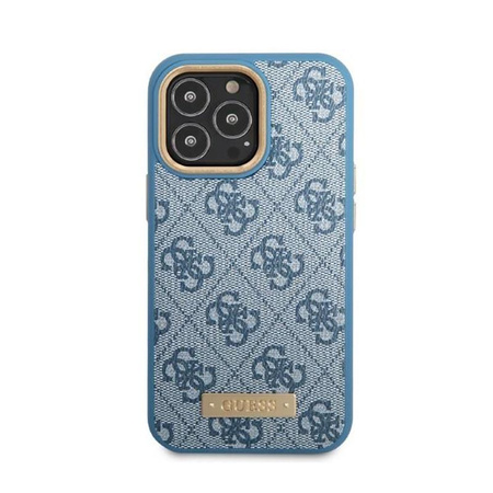 Guess 4G Logo Plate MagSafe - Etui iPhone 13 Pro (niebieski)
