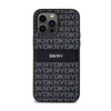 DKNY Leather Mono Stripe & Metal Logo - Coque pour iPhone 14 Pro Max (noir)