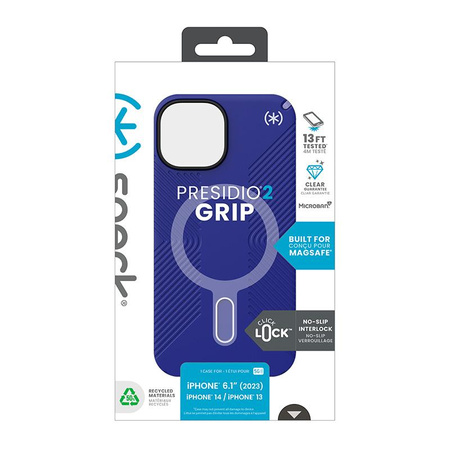 Speck Presidio2 Grip ClickLock & MagSafe - Tasche iPhone 15 / iPhone 14 / iPhone 13 (Future Blue/Purple Ink)