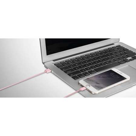Momax Elite link - USB Lightning MFi csatlakozókábel + rugalmas állvány, 2,4 A, 1 m (ezüst)