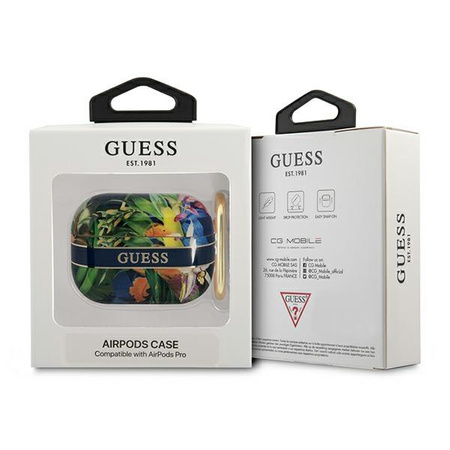 Guess Flower - Pouzdro pro Airpods Pro (Blue)