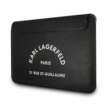 Karl Lagerfeld Saffiano RSG Sleeve - Sacoche pour ordinateur portable 16" (Noir)