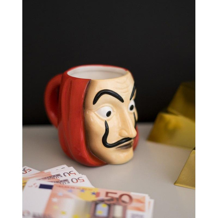 House of Paper - Keramikbecher in 3D-Geschenkbox 350 ml (Salvador Dali Maske)