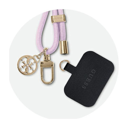 Guess CBDY Cord Nylon 4G Metal Charm - Uniwersalny pasek do telefonu (liliowy)