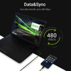 Green Cell Ray - USB - microUSB Kabel 120cm mit gelber LED Hintergrundbeleuchtung, Ultra Charge Schnellladung, QC3.0