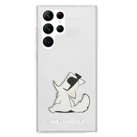 Karl Lagerfeld Choupette Fun - pouzdro pro Samsung Galaxy S22 Ultra (průhledné)