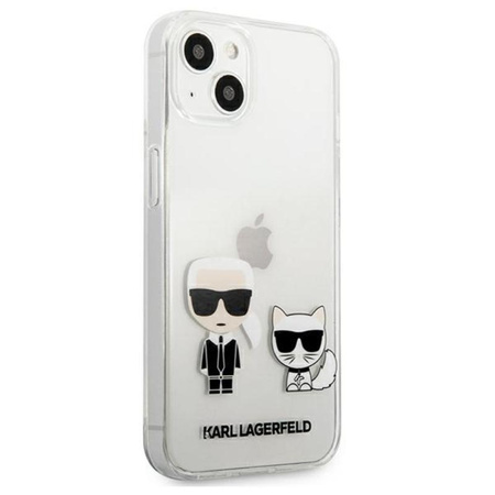 Karl Lagerfeld Ikonik & Choupette - pouzdro pro iPhone 13 Mini (průhledné)