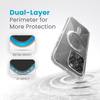 Speck Presidio Lux Grip ClickLock & Magsafe - Coque pour iPhone 15 Pro (Transparent / Finition chromée / Argent Serein)