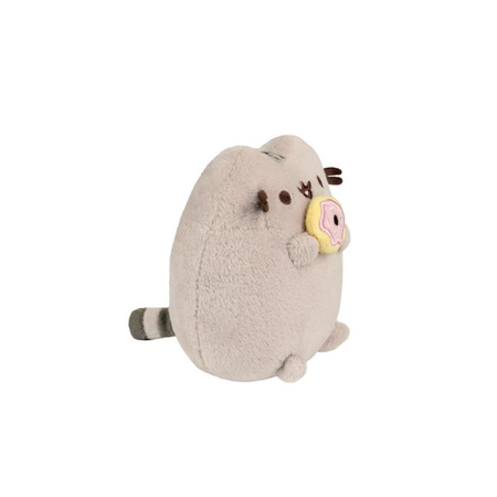 MASKOTKA KOT PUSHEEN Z PĄCZKIEM, Pluszowy Kotek z Donutem, Pluszak, 13 cm