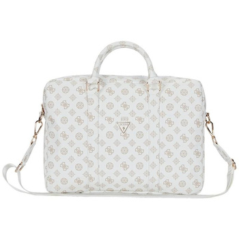 Guess 4G Pfingstrose Fronttasche Reißverschluss Dreieck Logo - 16" Notebook-Tasche (weiß)