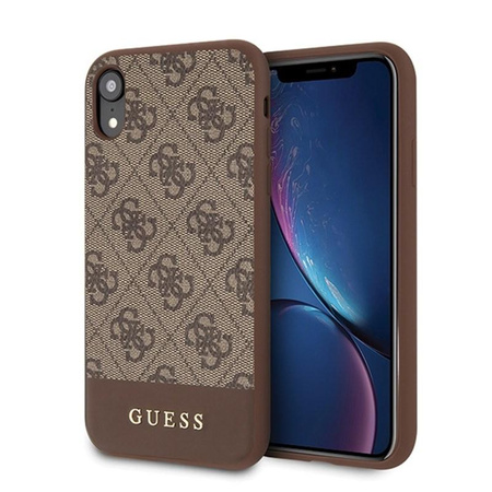 Collection 4G Bottom Stripe de Guess - Coque pour iPhone XR (marron)