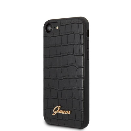 Guess Croco Case - pouzdro pro iPhone SE 2020 / 8 / 7 (černé)