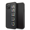 Guess Double Layer Glitter Case Logo Multicolor - Coque pour iPhone 11 Pro (Noir/Multicolore)