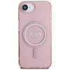 Guess IML Glitter Circle MagSafe - tok iPhone 16e készülékhez (rózsaszín)