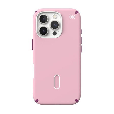 Speck Presidio2 Pro ClickLock & MagSafe - iPhone 16 Pro Case (Wednesday Pink / Boysenberry Purple / White)