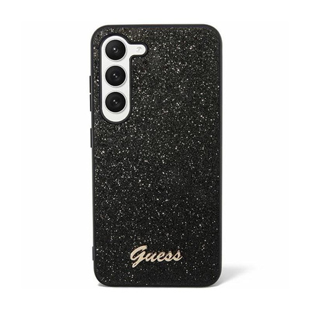 Guess Glitter Flakes Metall Logo Tasche - Samsung Galaxy S24+ (schwarz)