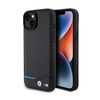 BMW Leather Carbon Blue Line - iPhone 15 Plus Case (black)