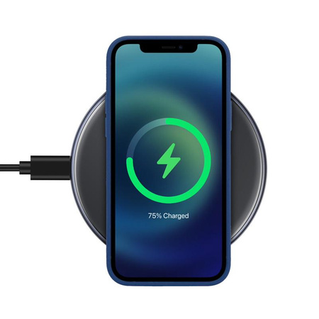 Chargeur sans fil rapide Crong PowerSpot - Chargeur sans fil USB-C Qi 15W en aluminium avec revêtement en verre trempé (Shadow Black)