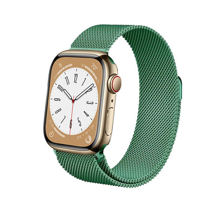 Crong Milano Steel - Bracelet en acier inoxydable pour Apple Watch 44/45/46/49 mm (vert)