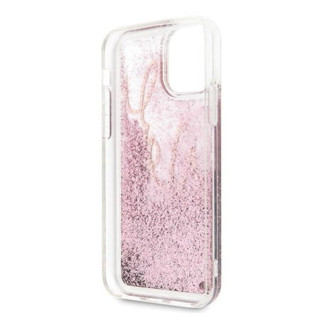 Karl Lagerfeld Signature Glitter Case - pouzdro pro iPhone 11 Pro Max (růžově zlaté)