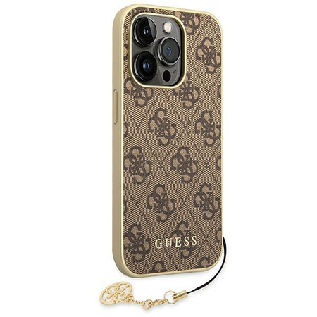 Kolekce Guess 4G Charms - pouzdro na iPhone 14 Pro (hnědé)