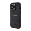 Guess 4G Collection Cuir Logo Métal MagSafe - Étui pour iPhone 13 Pro (noir)