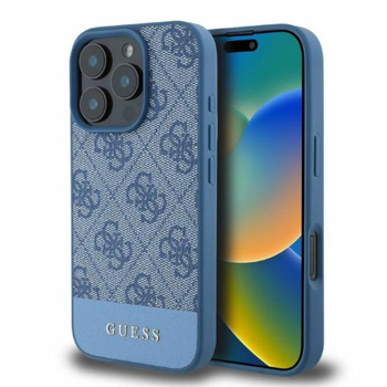 Guess 4G Bottom Stripe – Hülle für iPhone 16 Pro Max (blau)